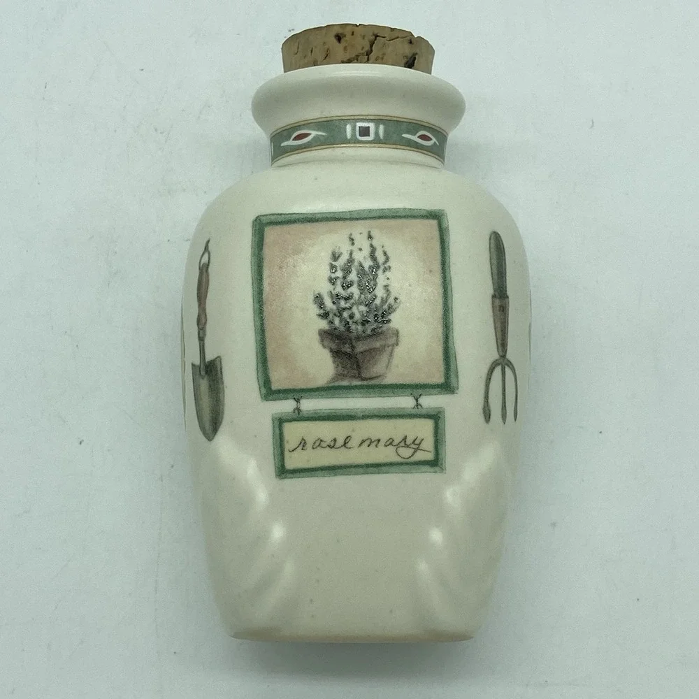 Pfaltzgraff Naturewood Spice Jar with Cork Rosemary‎ Made In Mexico EUC